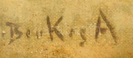 Berkes Antal (1874-1938): Utca részlet. Olaj, vászon, jelzett, keretben, 25×39 cm