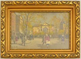 Berkes Antal (1874-1938): Utca részlet. Olaj, vászon, jelzett, keretben, 25×39 cm