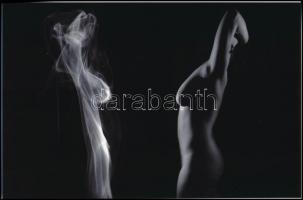 cca 1979 Jelzés nélküli fotóművészeti alkotások, 2 db vintage fotó, 26,5x11,5 cm és 18,5x28,5 cm / 2...