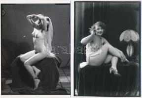 cca 1929 Demeter Károly (1892-1983) budapesti fényképész hagyatékában őrzött 4 db vintage negatívról készített mai nagyítás, 13x18 cm és 11x15 cm
