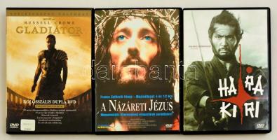 3 db DVD: Harakiri, Gladiátor, A názáreti Jézus