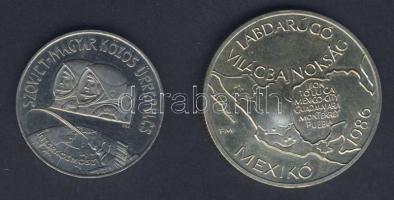 1980. 100Ft "Szovjet-magyar közös űrrepülés" T:BU + 1985. 100Ft "Labdarúgó VB" e...