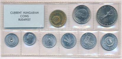 1973. 2f-10Ft (9xklf) érmés forgalmi sor fóliatokban T:1 patina 
Adamo FO6