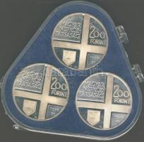 1976. 200Ft Ag 3klf db "Festők I. - Derkovits, Szinyei, Munkácsi" sor T:PP Eredeti MNB tok...