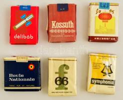 6 db bontatlan csomag cigaretta, köztük magyar és külföldi ( Kossuth, Délibáb, Red Lantern)