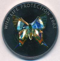 Kongói Demokratikus Köztársaság 2002. 5Fr Cu-Ni Vadvédelem - Pillangó hologramos forgalmi emlékpénz T:1 Congo Democratic Republic 2002. 5 Francs Cu-Ni Wild Life Protection - Butterfly commemorative coin with hologram C:UNC Krause KM#56