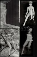 cca 1973 Hölgykoszorú - koszorúk nélkül, 9 db szolidan erotikus vintage fénykép, 12,5x7 cm és 17,5x12,5 cm között / 9 erotic photos
