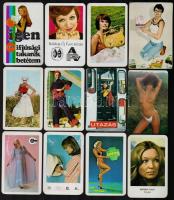 1973-1989 12 db hölgyeket ábrázoló kártyanaptár, köztük erotikusak is