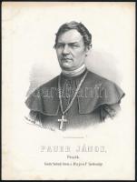 1867 Pauer János (1814-1889) teológiai doktor, székesfehérvári püspök kőnyomatos képe. Marastoni József munkája / Lithographic image 21x27 cm