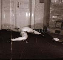 cca 1972 Erotikus és pornográf fotónegatívok, 47 felvétel 4 tekercsen, 5,5x5,5 cm