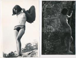 cca 1969 Napsütésben, félárnyékban, 7 db szolidan erotikus vintage fénykép, 18x13 cm és 17x10 cm köz...