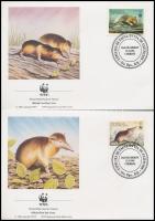 WWF block of four + 4 FDCs WWF négyestömb + 4 FDC