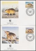 WWF block of four + 4 FDCs WWF négyestömb + 4 FDC