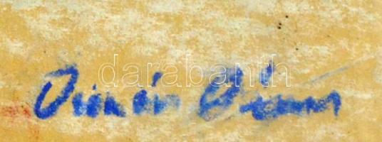 Diener jelzéssel: Katedrálisa a folyónál. pasztell, papír, üvegezett kereteben, 38×40 cm