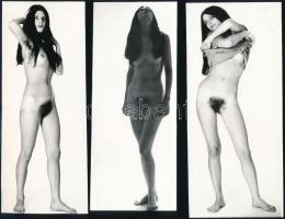 cca 1972 Pöttyös szoknya, western bugyi rejtett titka, 6 db szolidan erotikus vintage fénykép, 17x7 ...