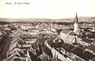 Kassa, Kosice - 3 db régi városképes lap: vasútállomás, megyeház / 3 pre-1945 town-view postcards: r...