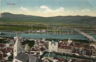 Trencsén, Trencín - 4 db régi városképes lap / 4 pre-1945 town-view postcards