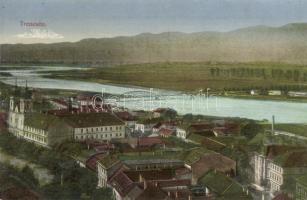 Trencsén, Trencín - 4 db régi városképes lap / 4 pre-1945 town-view postcards