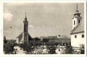 Rimaszombat, Rimavska Sobota - 3 db régi városképes lap: Horthy Miklós tér, Állami közkórház, Vármeg...