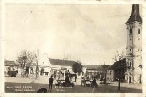 Érsekújvár, Nové Zámky - 3 db régi városképes lap: Széchenyi utca, benzin töltőállomás, Fő tér / 3 p...