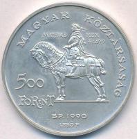1990. 500Ft Ag "Mátyás király / Beatrix" T:BU 
Adamo EM113