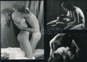 cca 1972 Boldog pásztorórán, 8 db szolidan erotikus fénykép, 13x18 cm és 9x12 cm között / 8 erotic p...