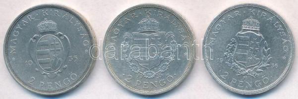 1935. 2P Ag "Pázmány" + 2P Ag "Rákóczi" + 1936. 2P Ag "Liszt Ferenc" T...