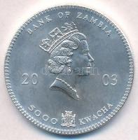 Zambia 2003. 5000K Ag "Elefánt" (1oz/0.999) T:BU
Zambia 2003. 5000 Kwacha Ag "Elepha...