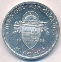 1938. 5P Ag "Szent István" T:1- 
Adamo P8.1