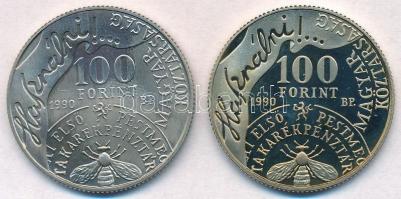 1990. 100Ft alpakka "Fáy András" (2x) T:1(PP),BU patina Adamo EM112