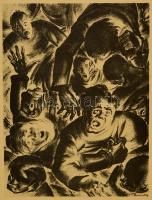 Ruzicskay György (1896-1993): A pokol tornácán. Algrafia, papír, jelzett az algrafián, 24×18 cm