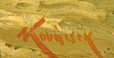 Kovácsik András (1889-?): Erdei pad. Olaj, vászon, jelzett, javított keretben, 42×52 cm