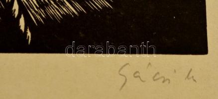 Gácsi Mihály (1926-1987): Mikes Kelemen, fametszet, papír, jelzett, 20x16 cm