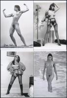 cca 1979 Alkalmi pillanatok, szolidan erotikus fényképek, 4 db mai nagyítás, 15x10 cm