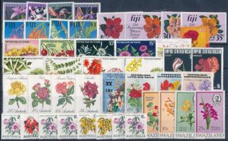 1967-1999 Virág motívum 62 klf bélyeg + 2 klf blokk (2 stecklapon), 1967-1999 Flower 62 stamps + blocks