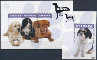 Kutyák kisívsor + blokksor, Dogs mini sheet set + blockset