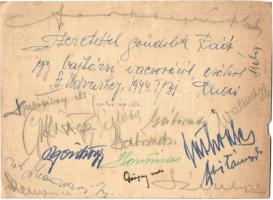 1944 A székelyudvarhelyi 34. határvadász-zászlóalj lapja, hátoldalon aláírásokkal / WWII Hungarian b...