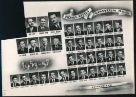 1962 Székesfehérvár, József Attila Gimnázium tanárai és végzős növendékei, 2 db kistabló, mindkettőb...