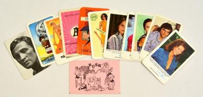 1959-1985 12 db különféle kártyanaptár, köztük erotikus is