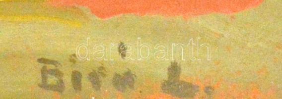 Bíró Lajos (1927-2010): Virágcsendélet. Olaj, karton, jelzett, üvegezett keretben, 51×36 cm