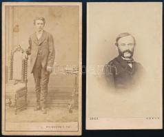 cca 1865 Vizitkártya méretű fényképek, 2 db vintage fotó, 10x6 cm