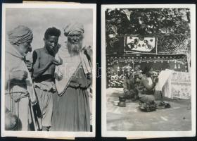 cca 1938 Sajtófotók idegen nyelvű feliratokkal, 4 db vintage fénykép, 13x18 cm