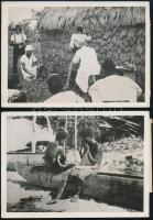 cca 1938 Sajtófotók idegen nyelvű feliratokkal, 4 db vintage fénykép, 13x18 cm