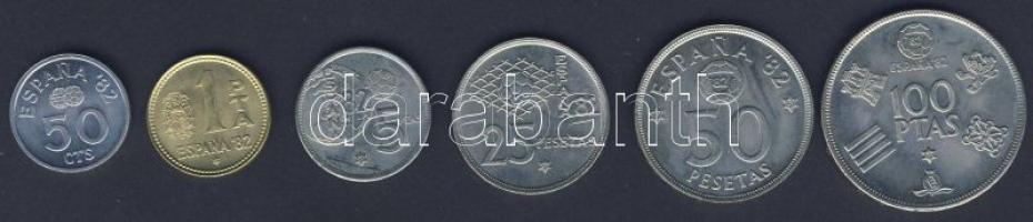 Spanyolország 1982. 50c, 1P, 5P, 25P, 50P, 100P "Labdarúgó VB" sor T:1/2,2