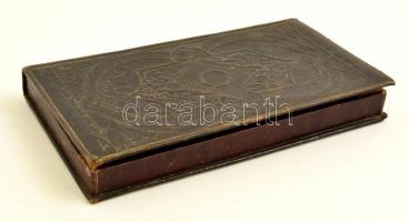 Régi homeopátiás szerek díszes bőr tokban, összesen 19 db feliratozott üvegcse