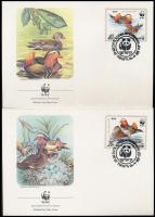 WWF Mandarin duck set 4 FDC WWF Mandarinréce sor 4 FDC