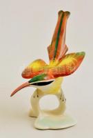 Aquincumi porcelán kolibri, kézzel festett, jelzett, hibátlan, m: 12 cm.