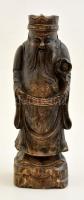 Kínai bölcs, fa szobor, kopott, m: 25 cm, 8x7 cm