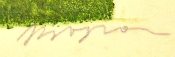 Olvashatatlan jelzéssel: Alpesi táj. Vegyes technika, papír, keretben, 14,5×22,5 cm