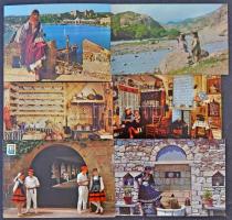 142 db modern külföldi városképes lap fémdobozban / 142 modern Worldwide town-view postcards in a metal box